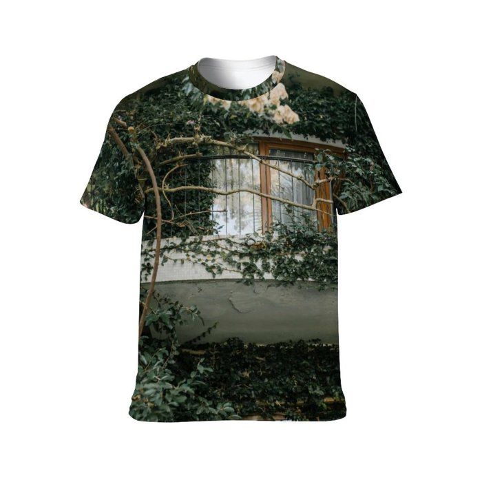 yanfind Adult Full Print T-shirts (men And Women) Wood Light Landscape Building Garden Leaf Architecture Tree Fall Window Flower Home