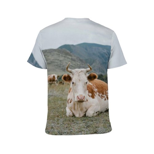 yanfind Adult Full Print T-shirts (men And Women) Landscape Field Countryside Agriculture Farm Grass Grassland Outdoors Cow Rural Pasture