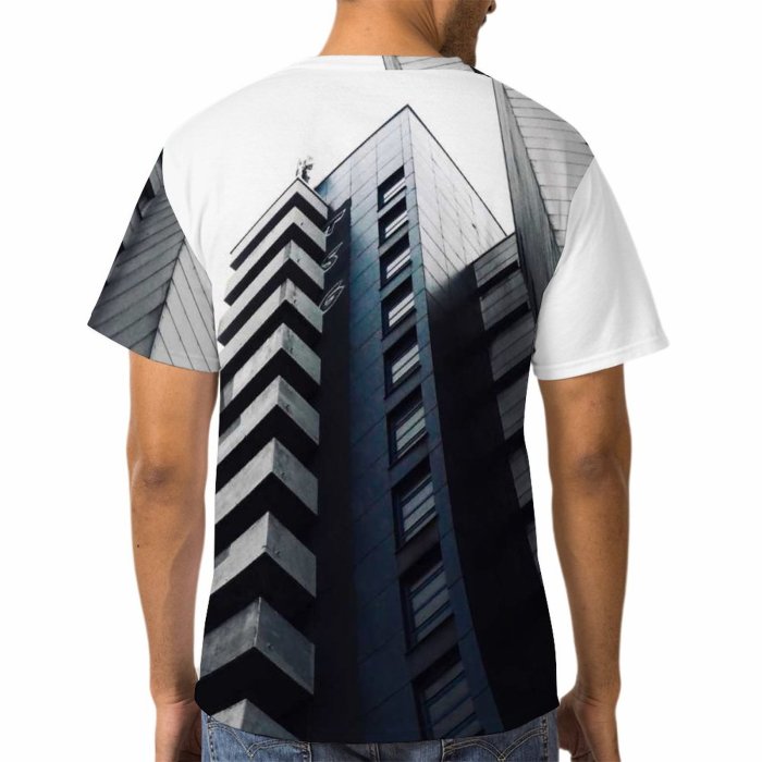 yanfind Adult Full Print T-shirts (men And Women) Office High Outdoors Perspective Downtown Futuristic Contemporary Tallest Glass Items