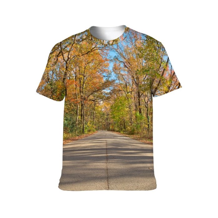 yanfind Adult Full Print Tshirts (men And Women) Fall Autumn Road Hdr Street Lane Drive Route Path Passage Passageway Gateway