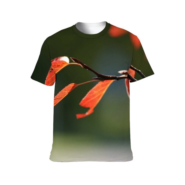 yanfind Adult Full Print Tshirts (men And Women) Leaf Fall Sunny Tree Branch Grass Colorful Autumn
