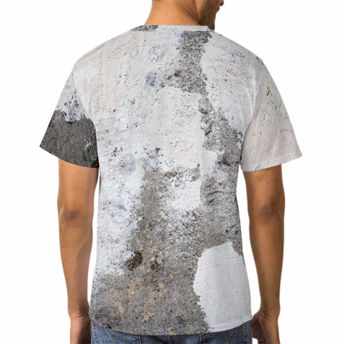 yanfind Adult Full Print Tshirts (men And Women) Texture Abandoned Abstract Built Ceiling Cement Concrete Construction Cracked Grey Grunge Repair