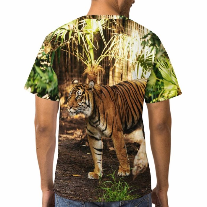 yanfind Adult Full Print T-shirts (men And Women) Wood Grass Leaf Tree Big Cat Outdoors Wild Jungle Safari Wildlife