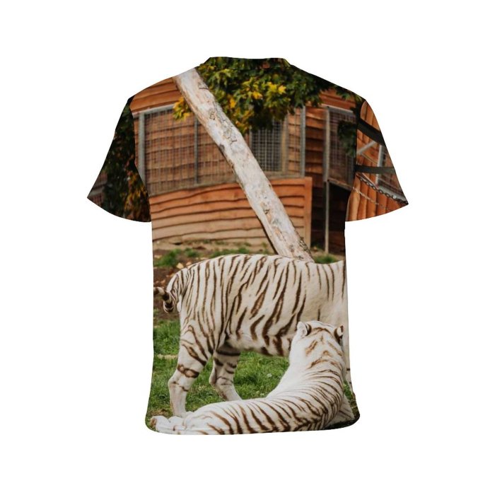 yanfind Adult Full Print T-shirts (men And Women) Wood Summer Grass Leaf Tree Fur Cat Outdoors Wild Family Wildlife