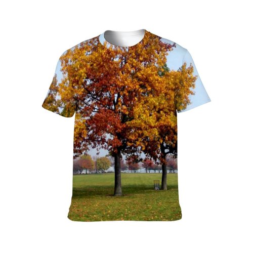 yanfind Adult Full Print Tshirts (men And Women) Autumn Fall Fallingleaves Shed Trees