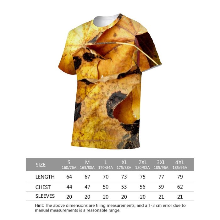 yanfind Adult Full Print Tshirts (men And Women) Autumn Autumnal Botanical Botany Changes Colorful Dying Fall Flora Foliage Forest Golden