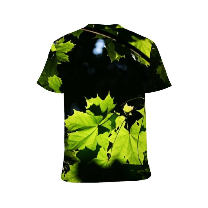 yanfind Adult Full Print Tshirts (men And Women) Leaf Leafs Colorful Silver Tree