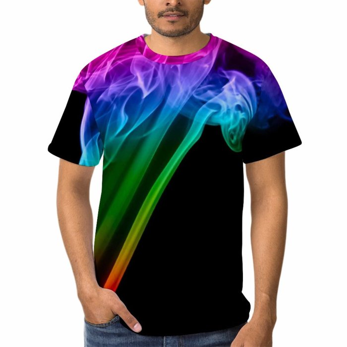 yanfind Adult Full Print Tshirts (men And Women) Rainbow Abstract Burn Isolated Spirit Trail Twirl