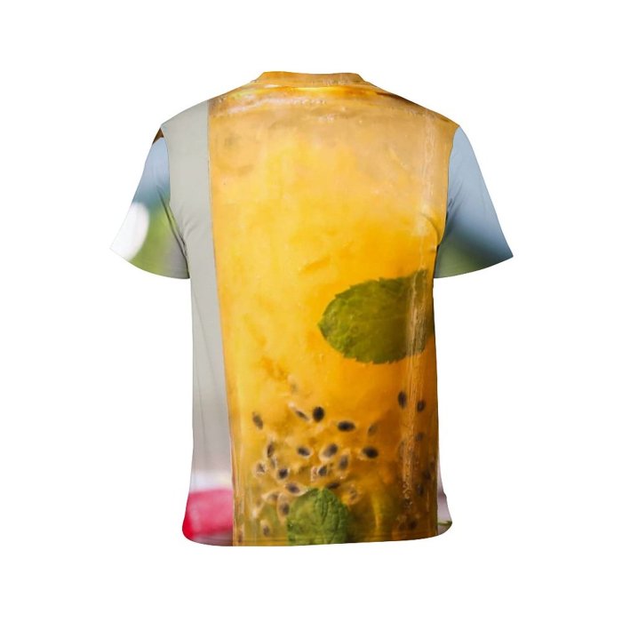 yanfind Adult Full Print T-shirts (men And Women) Summer Cocktail Glass Leaf Lemon Health Fruit Homemade Peppermint Tropical Lime