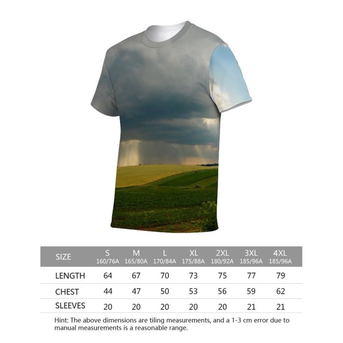 yanfind Adult Full Print Tshirts (men And Women) Fields Harvest Sky Clouds Light Landscape Bspo06