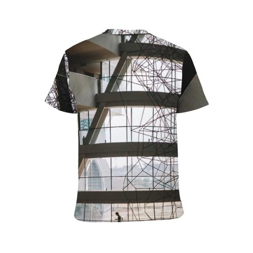 yanfind Adult Full Print T-shirts (men And Women) Light Construction Office Architecture Window Reflection Urban Concrete Perspective Expression Contemporary