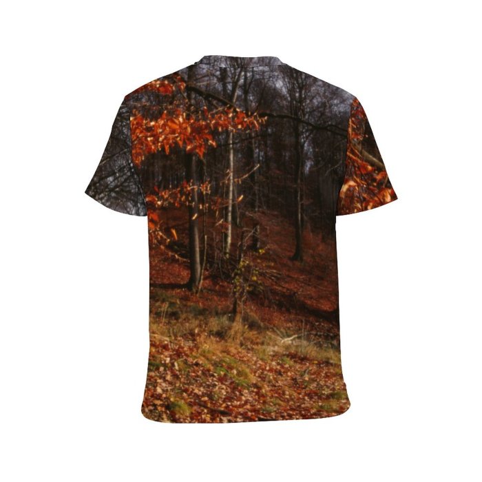 yanfind Adult Full Print T-shirts (men And Women) Landscape Trees Woods Autumn Leaves Branches
