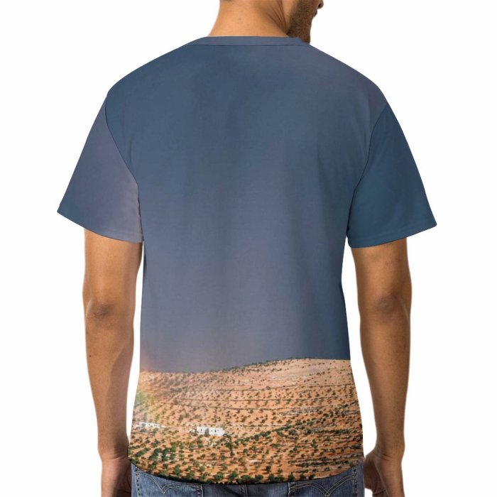 yanfind Adult Full Print T-shirts (men And Women) Light Dawn Landscape Sunset Storm Desert Evening Travel Outdoors