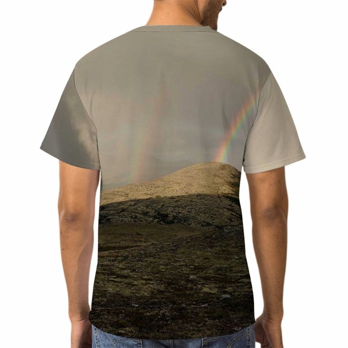 yanfind Adult Full Print T-shirts (men And Women) Light Dawn Landscape Sunset Storm Hill Travel Cloud Rock Outdoors