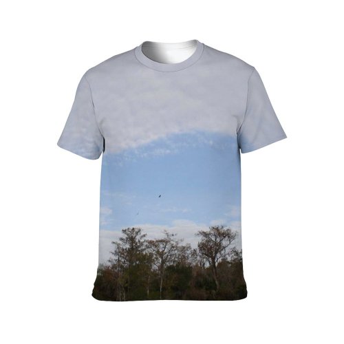 yanfind Adult Full Print Tshirts (men And Women) Flora River Landscape Sky Clouds Trees Treetops Natural