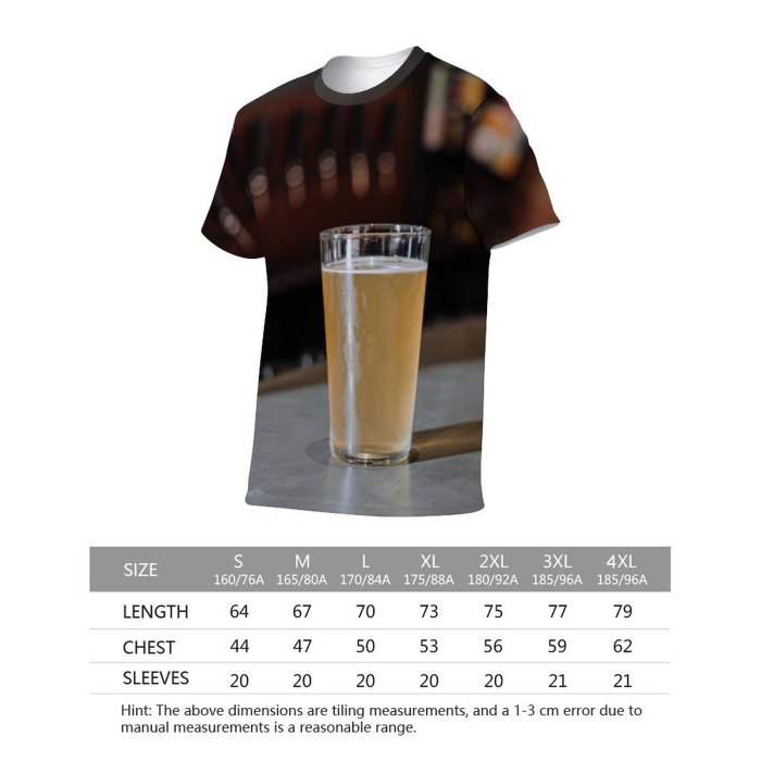 yanfind Adult Full Print T-shirts (men And Women) Wood Dark Bar Beer Room Action Still Liquor Offense