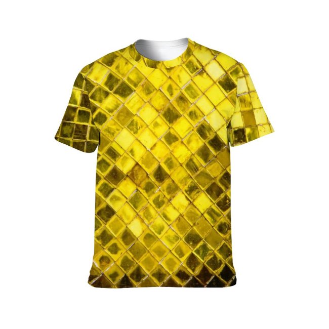 yanfind Adult Full Print Tshirts (men And Women) Texture Gold Abstract Glass Backdrop Beautiful Christmas Design Elegance Gilded