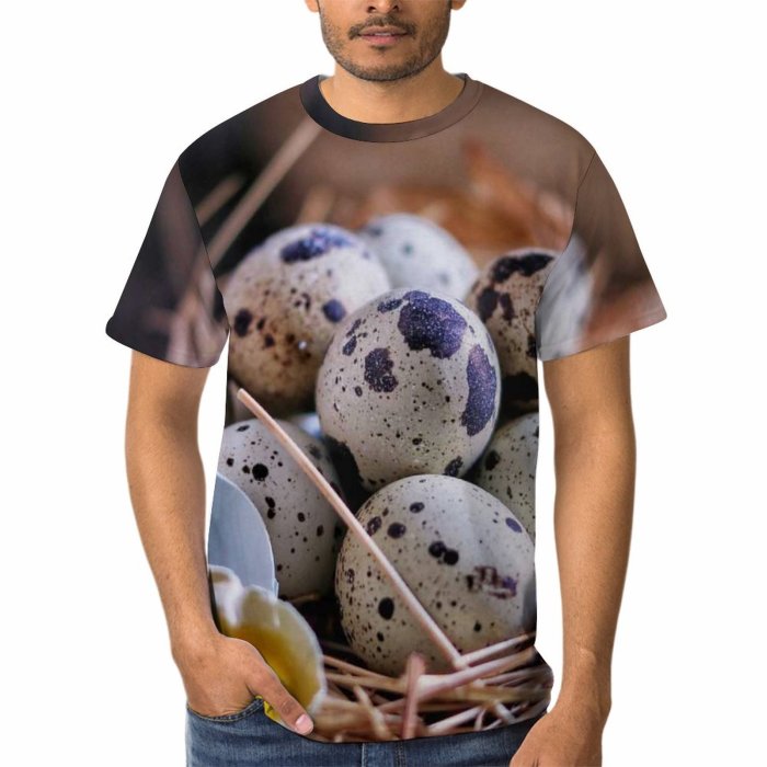 yanfind Adult Full Print T-shirts (men And Women) Wood Bird Breakfast Easter Egg Chicken Rustic Traditional Shell Little Hay Nest