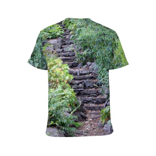 yanfind Adult Full Print Tshirts (men And Women) Architecture Beauty Entrance Footpath Forest Garden Grass Hike Hiking Hill Landscape Leaf