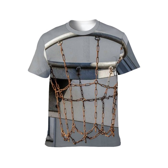 yanfind Adult Full Print T-shirts (men And Women) Wood City Street Rope Architecture High Basketball Outdoors Iron Urban Hanging