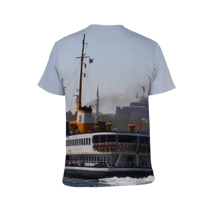 yanfind Adult Full Print T-shirts (men And Women) Sea Ocean Harbor Boat Ship Vehicle Canal River Pier Travel Seashore Outdoors