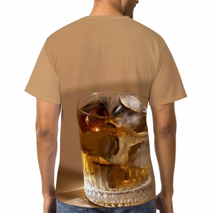 yanfind Adult Full Print T-shirts (men And Women) Party Glass Reflection Wedding Liquor Amber Cognac Scotch Rum Bourbon Intoxicated Icee