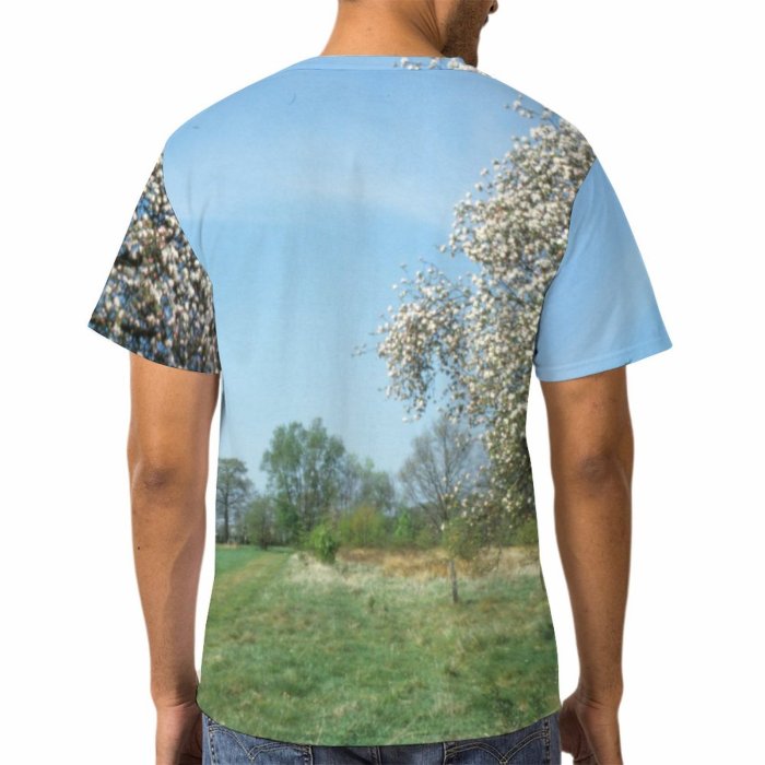 yanfind Adult Full Print T-shirts (men And Women) Landscape Trees Woods Light Fields Sky Flora