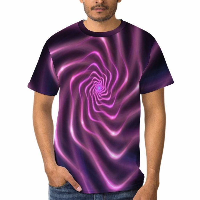 yanfind Adult Full Print T-shirts (men And Women) Abstract Spiral Texture Light