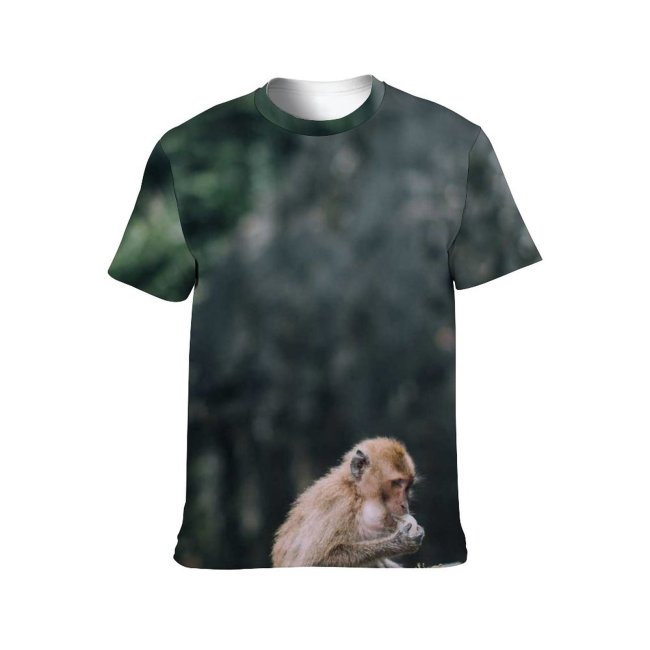 yanfind Adult Full Print T-shirts (men And Women) Wood Tree Travel Rock Monkey Outdoors Wild Jungle Wildlife Primate Climb