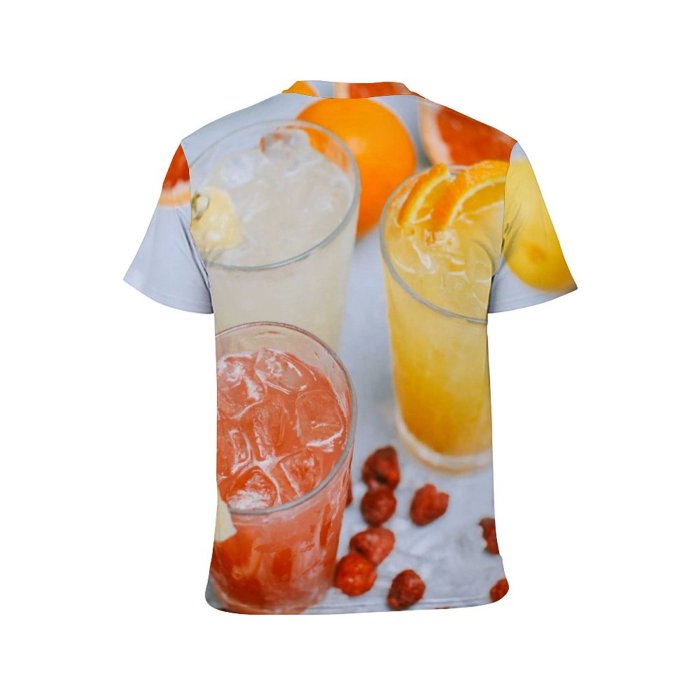 yanfind Adult Full Print T-shirts (men And Women) Summer Cocktail Glass Juice Sweet Lemon Health Fruit Juicy Tropical Citrus