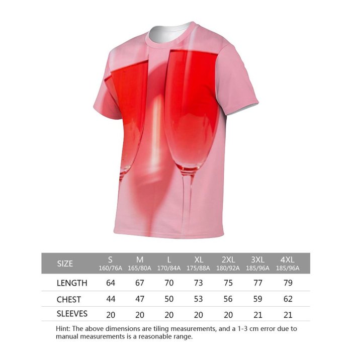 yanfind Adult Full Print T-shirts (men And Women) Toast Alcohol Bar Party Cocktail Glass Luxury Wine Champagne Romance Liquid