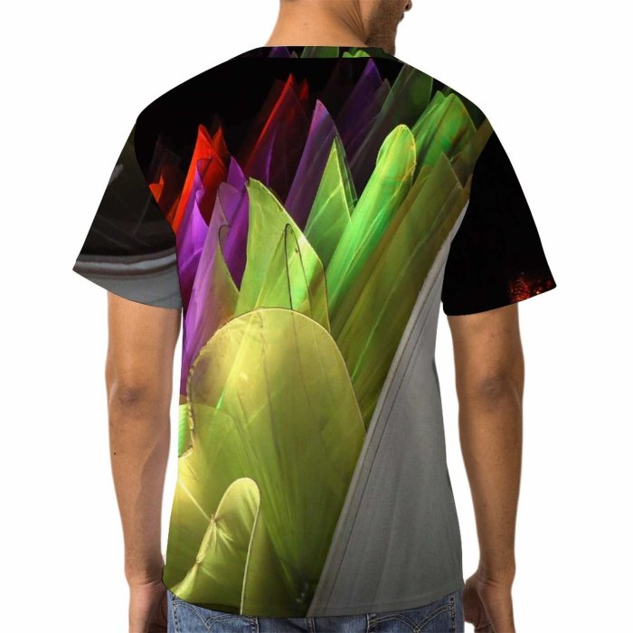 yanfind Adult Full Print T-shirts (men And Women) Abstract Fabric Rainbow