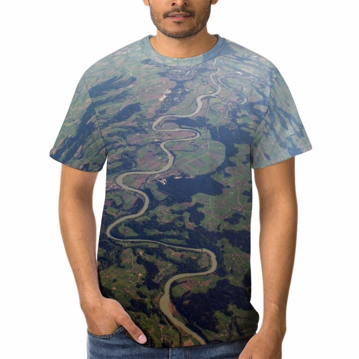 yanfind Adult Full Print Tshirts (men And Women) Alpine Alps Beautiful Beauty Clear Forest Grass High Horizon Lake Landscape