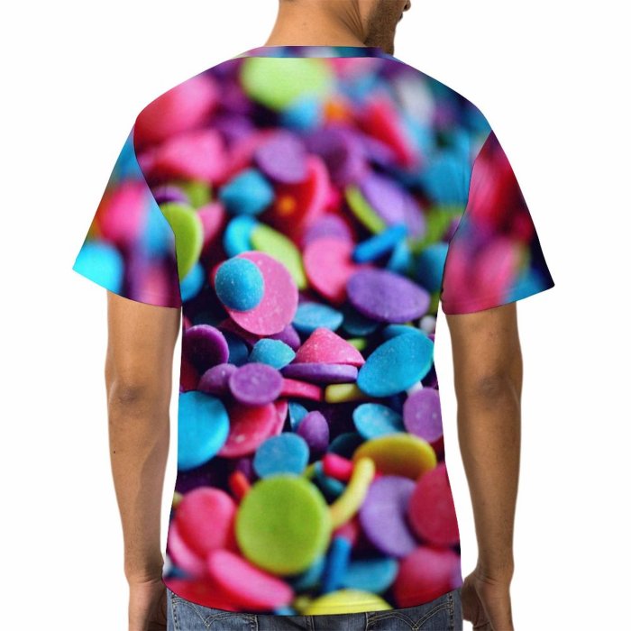 yanfind Adult Full Print T-shirts (men And Women) Sugar Health Shining Delicious Sticky Beads Vitamin Abundance Stacks Motley