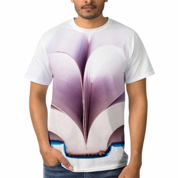 yanfind Adult Full Print Tshirts (men And Women) Love Heart Pages Concept Reading Study Romantic Valentine Emotion