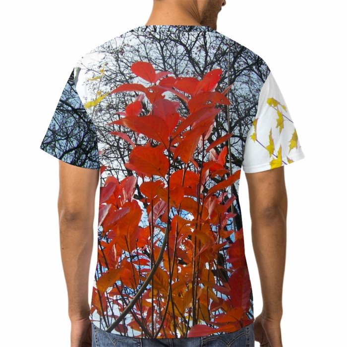 yanfind Adult Full Print Tshirts (men And Women) Leafs Sprig Branch Tree Trees Autumn