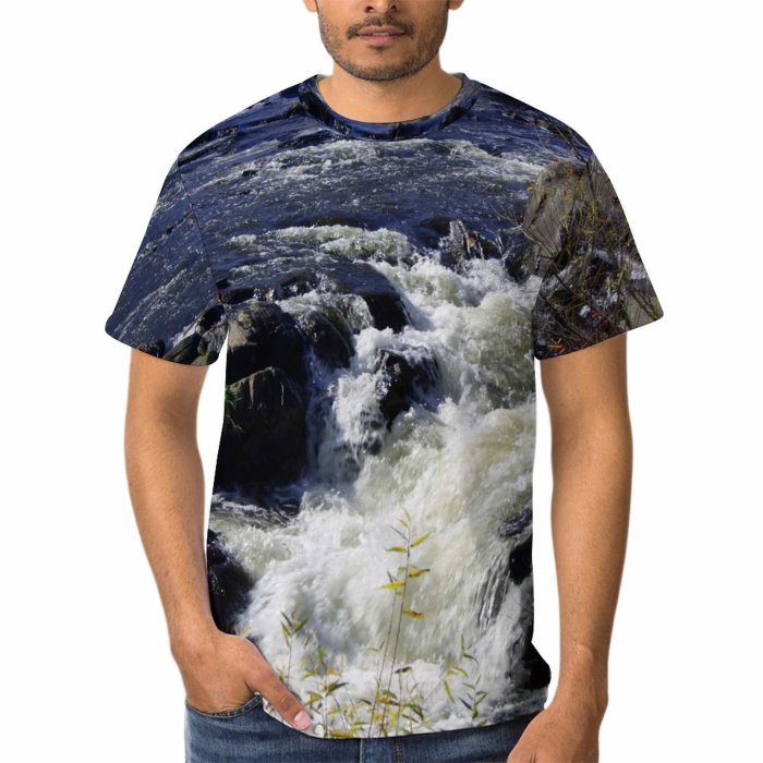 yanfind Adult Full Print Tshirts (men And Women) Autumn Beautiful Beauty Cascade Cool Creek Fall Flow Flowing Foliage Forest