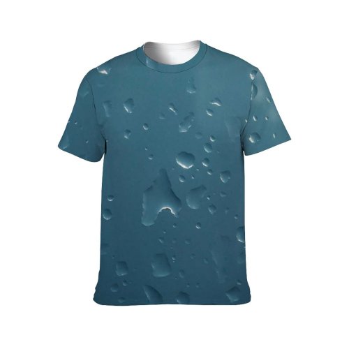 yanfind Adult Full Print T-shirts (men And Women) Rainy Dew Bubble Clean Underwater Shining Raindrop Drop Turquoise Clear