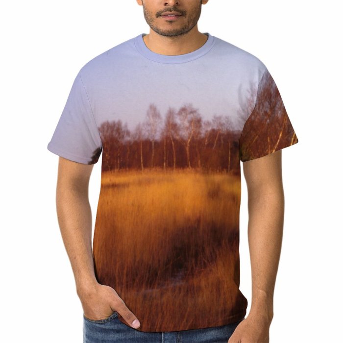 yanfind Adult Full Print T-shirts (men And Women) Landscape Trees Woods Field Grass Flora