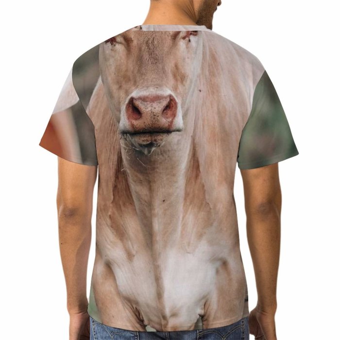 yanfind Adult Full Print T-shirts (men And Women) Field Countryside Agriculture Farm Grass Milk Cow Rural Wildlife Calf Farmland Pasture