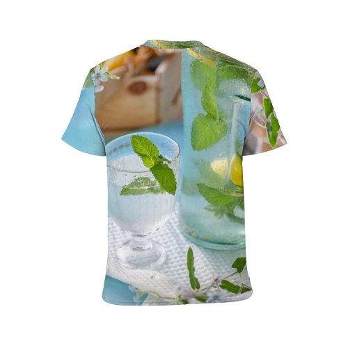 yanfind Adult Full Print T-shirts (men And Women) Summer Cocktail Glass Leaf Health Fruit Tropical Lime Juice Salt Vodka
