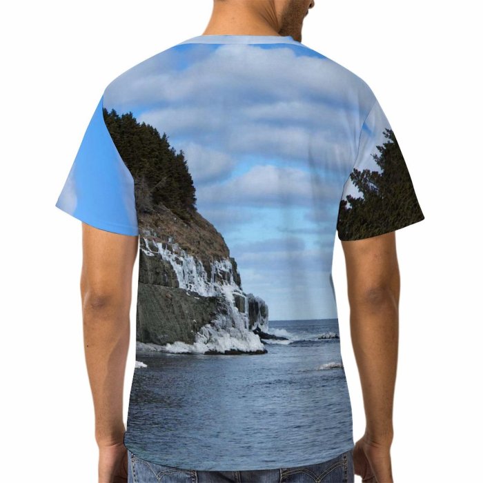 yanfind Adult Full Print Tshirts (men And Women) Lonely Loneliness Bay Beach Beautiful Calmness Coastline Landscape Marine Sunlight Ocean Outdoor
