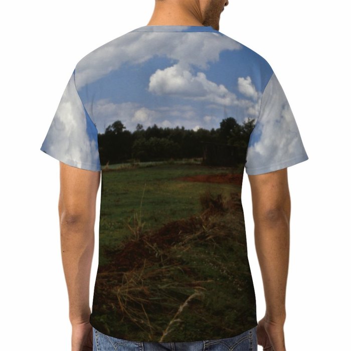 yanfind Adult Full Print T-shirts (men And Women) Landscape Trees Woods Forest River Sky Clouds