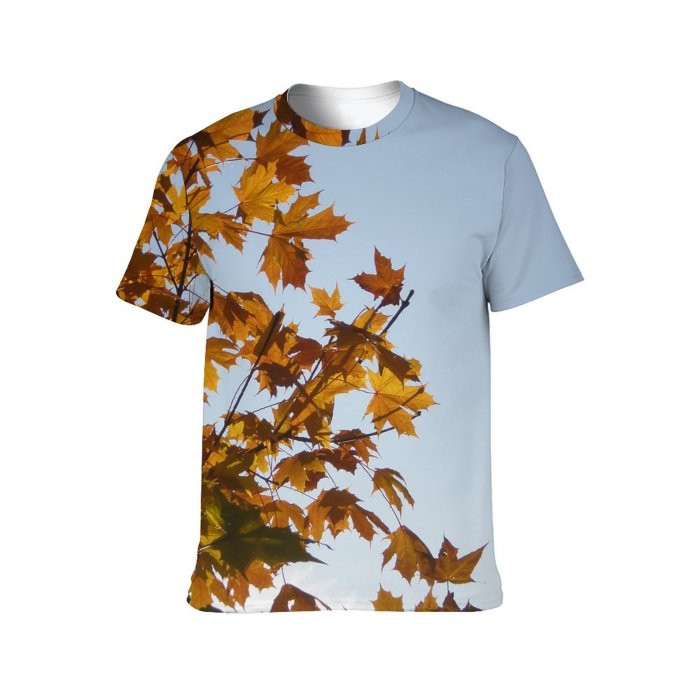 yanfind Adult Full Print Tshirts (men And Women) Maple Leaf Leaves Plant Fall Autumn