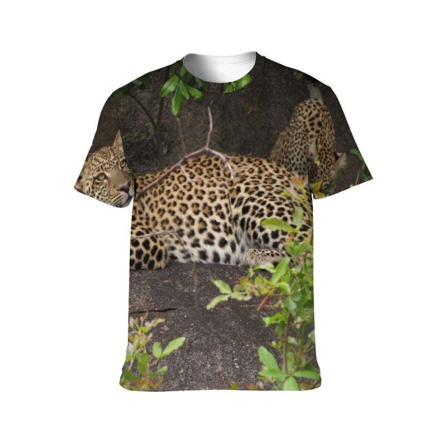 yanfind Adult Full Print T-shirts (men And Women) Grass Leaf Fur Cat Outdoors Wild Leopard Safari Wildlife Danger Panthera