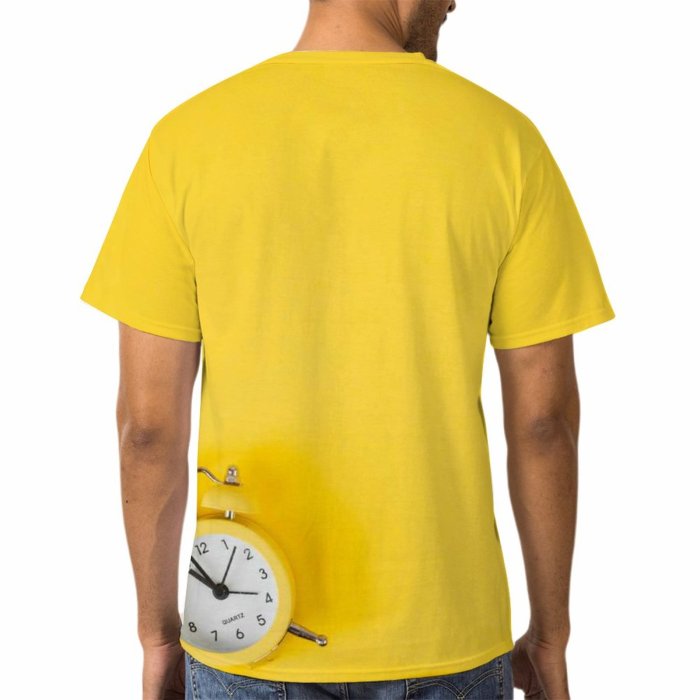 yanfind Adult Full Print T-shirts (men And Women) Technology Time Watch Clock Retro Alarm Instrument Conceptual Cutout