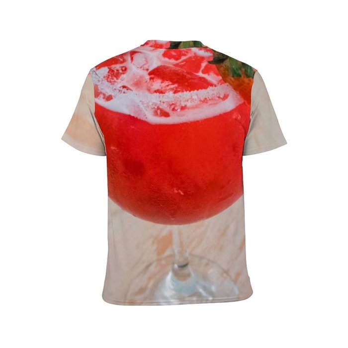 yanfind Adult Full Print T-shirts (men And Women) Summer Cocktail Glass Leaf Health Fruit Taste Juicy Delicious Tropical Juice