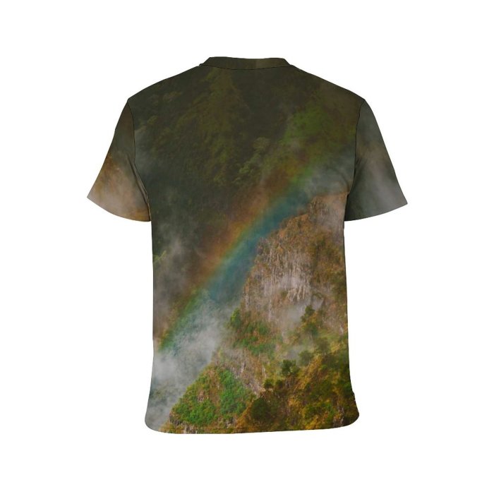 yanfind Adult Full Print T-shirts (men And Women) Wood Dawn Landscape Fog Mist Tree Travel Waterfall Rock Outdoors