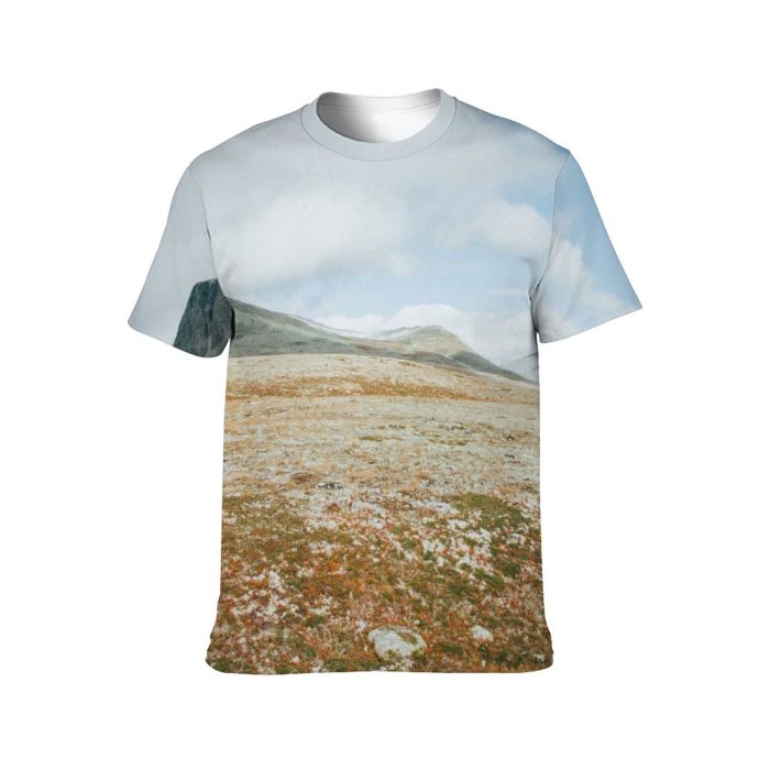 yanfind Adult Full Print T-shirts (men And Women) Snow Summer Winter Grass Lake High Travel Adventure Outdoors Valley Hike Tundra