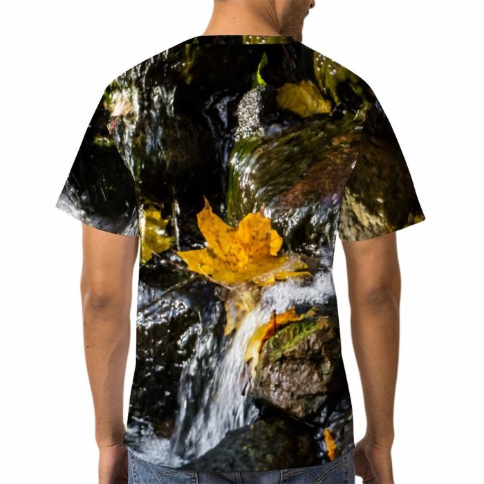 yanfind Adult Full Print Tshirts (men And Women) Maple Trees Leaves Leaf Fall Autumn Colorful Sunny Beautiful Glitter